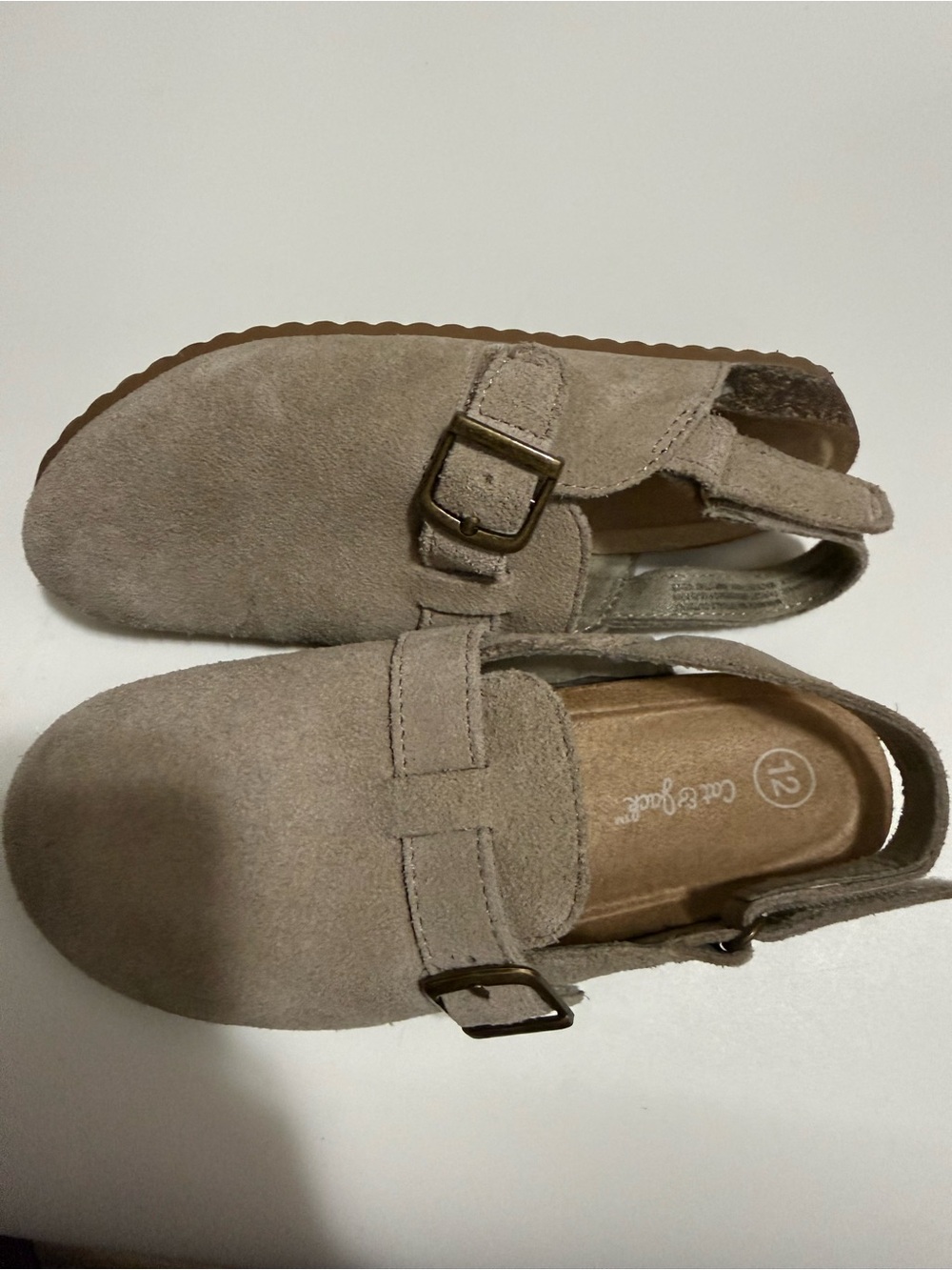 Cat & Jack Kids Taupe Suede Slingback Clogs